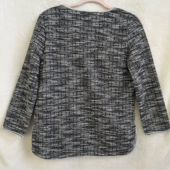 NWT Max Studio Pullover Top Boucle Knit Sweater Black Multi Textured Small - Picture 3 of 8